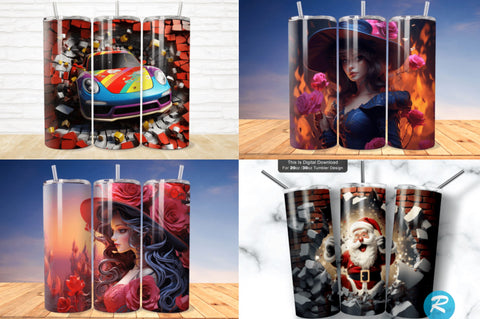 3d New Mega Tumbler PNG Bundle Sublimation Regulrcrative 