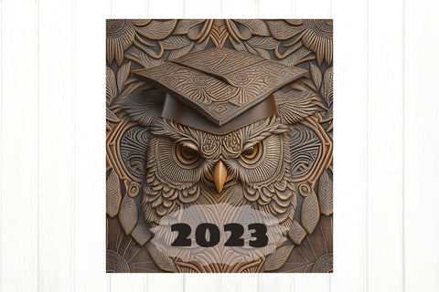 3D Owl Tumbler Sublimation. Graduation 2023 Tumbler PNG Sublimation Olga Terlyanskaya 
