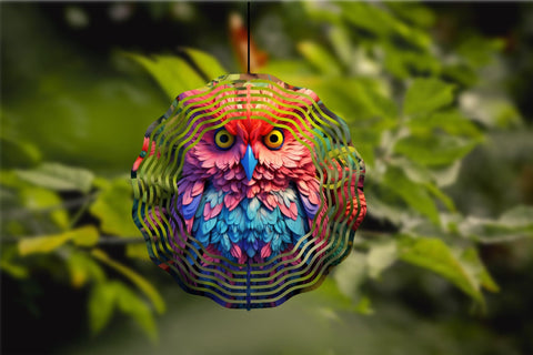 3D Owl Wind Spinner Sublimation Bundle 4 PNG Designs Sublimation OrangeBrushStudio 