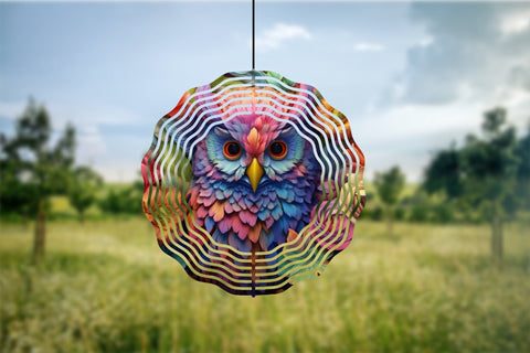 3D Owl Wind Spinner Sublimation Bundle 4 PNG Designs Sublimation OrangeBrushStudio 