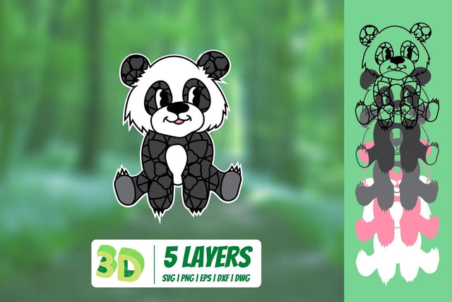3D Panda SVG SVG SvgOcean 