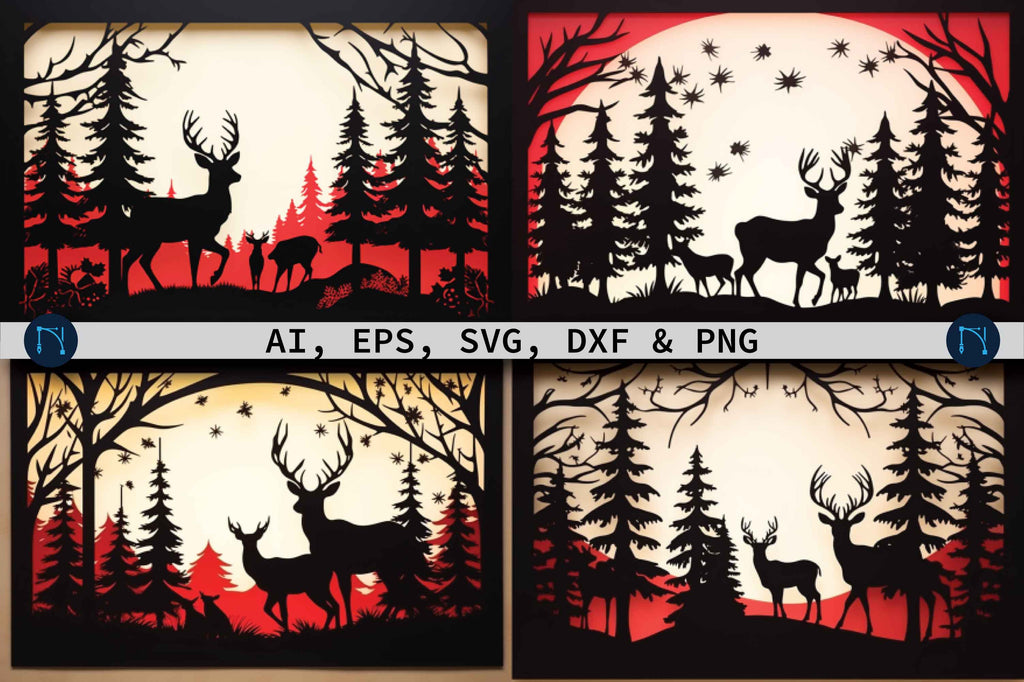 3D Paper Cut Christmas Scene bundle - So Fontsy