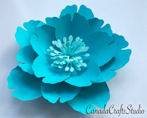 3D Paper Flower Dream Catcher composition. SVG CanadaCraftsStudio 