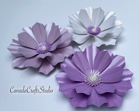 3d Paper Flower SVG and DXF T89 SVG CanadaCraftsStudio 