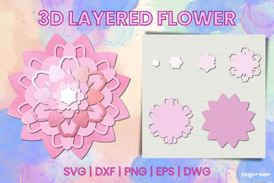 3D Paper Flower SVG SVG SvgOcean 
