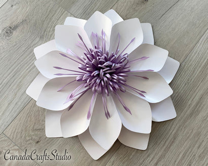 3D Paper Flower T74 with leaf SVG CanadaCraftsStudio 