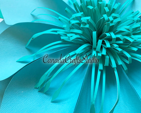 3D Paper Flower T74 with leaf SVG CanadaCraftsStudio 