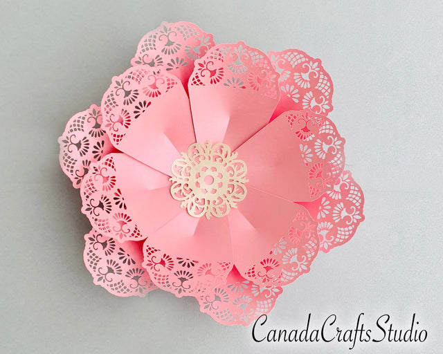 3D Paper Flower Template #10 SVG CanadaCraftsStudio 