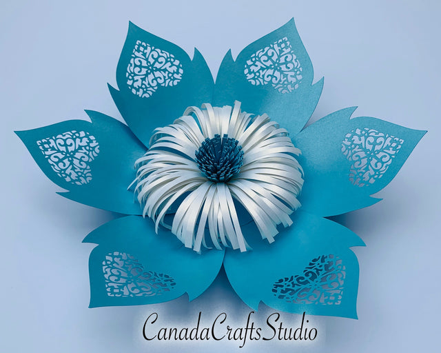 3D Paper Flower Template #13 SVG CanadaCraftsStudio 