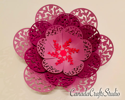 3D Paper Flower Template #20 SVG CanadaCraftsStudio 