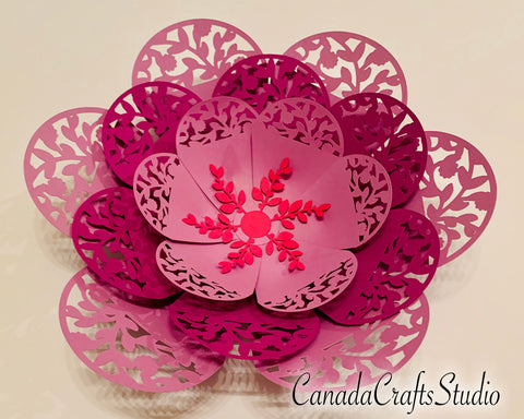 3D Paper Flower Template #20 SVG CanadaCraftsStudio 