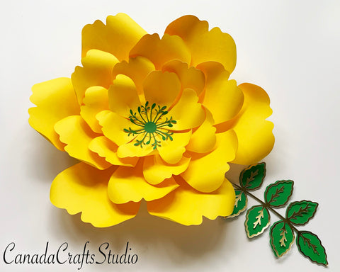 3d Paper flower Template #69 SVG CanadaCraftsStudio 