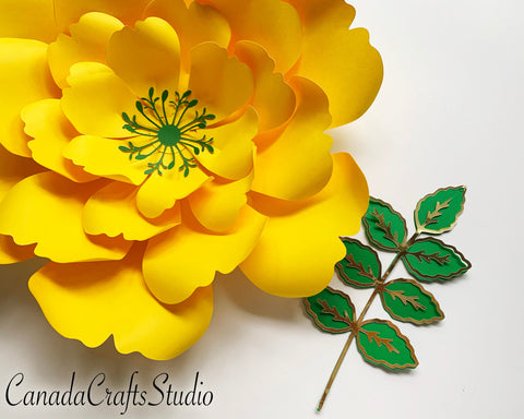 3d Paper flower Template #69 SVG CanadaCraftsStudio 