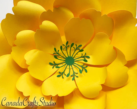 3d Paper flower Template #69 SVG CanadaCraftsStudio 