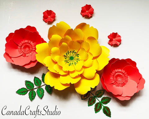 3d Paper flower Template #69 SVG CanadaCraftsStudio 