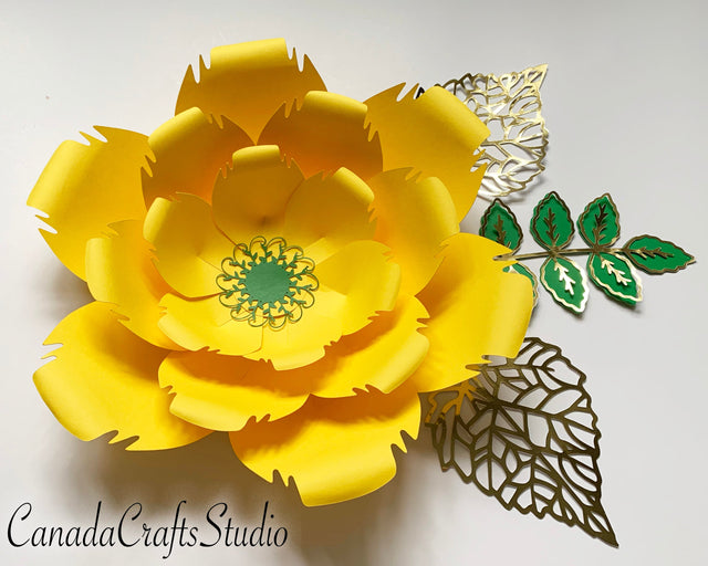 3d Paper Flower Template #70 SVG CanadaCraftsStudio 