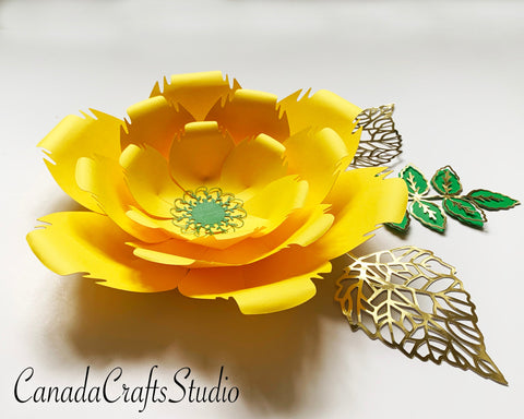 3d Paper Flower Template #70 SVG CanadaCraftsStudio 