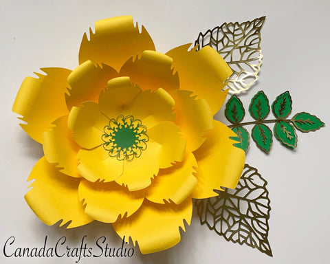 3d Paper Flower Template #70 SVG CanadaCraftsStudio 