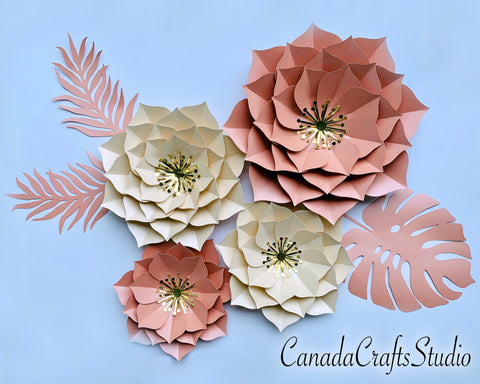 3d Paper Flower Template, Bundle #12. SVG CanadaCraftsStudio 