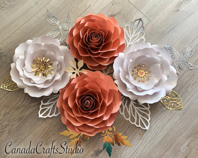 3d Paper Flower Template Bundle, Nursery Decor #1 SVG CanadaCraftsStudio 