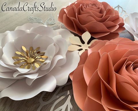 3d Paper Flower Template Bundle, Nursery Decor #1 SVG CanadaCraftsStudio 