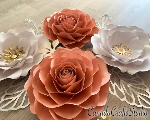 3d Paper Flower Template Bundle, Nursery Decor #1 SVG CanadaCraftsStudio 