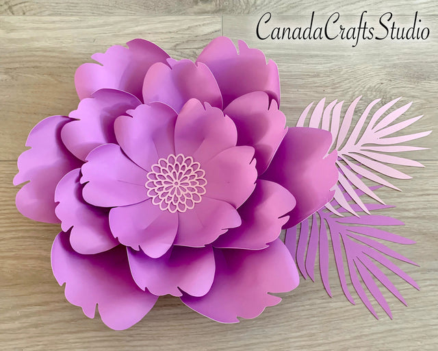 3d Paper Flower Template + LEAF SVG CanadaCraftsStudio 