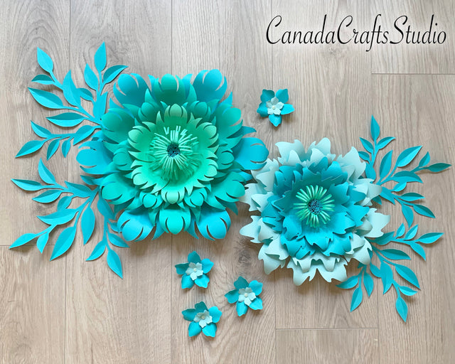 3D Paper Flower Template SVG CanadaCraftsStudio 