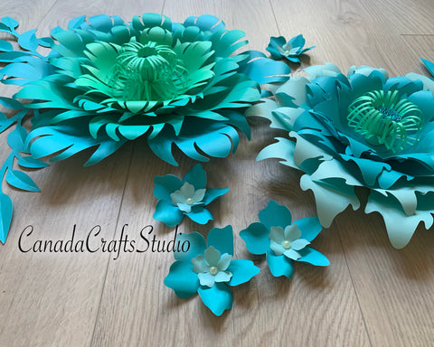 3D Paper Flower Template SVG CanadaCraftsStudio 
