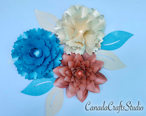 3d Paper Flowers, Bundle 5 SVG CanadaCraftsStudio 