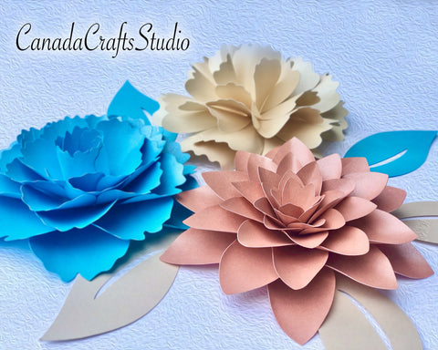 3d Paper Flowers, Bundle 5 SVG CanadaCraftsStudio 