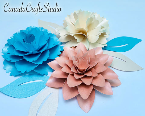 3d Paper Flowers, Bundle 5 SVG CanadaCraftsStudio 