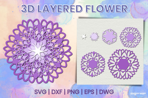 3D Paper Flowers SVG Bundle SVG SvgOcean 