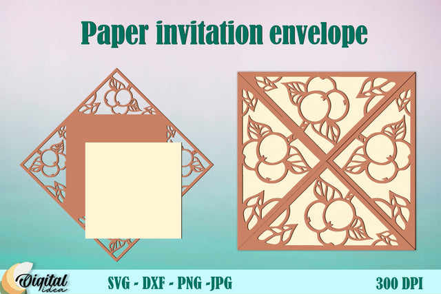 3D Paper Gift. Paper Cut Invitation. Invitation Envelope Paper 3D Paper Evgenyia Guschina 