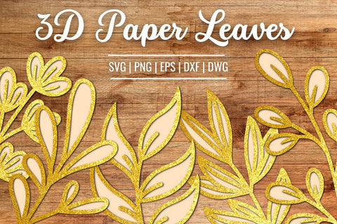 3D Paper Leaves SVG Bundle 3D Paper SvgOcean 
