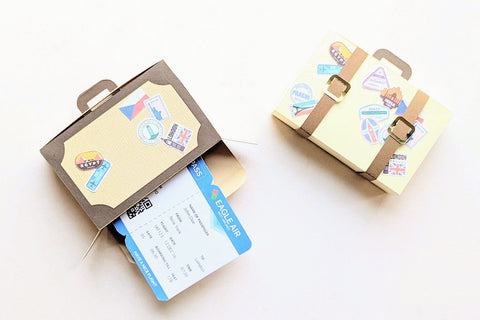 3D Paper Suitcase Gift Box SVG with PNG Travel Stickers 3D Paper Risa Rocks It 