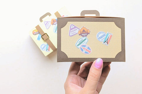 3D Paper Suitcase Gift Box SVG with PNG Travel Stickers 3D Paper Risa Rocks It 