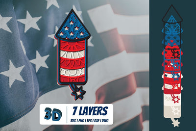 3D Patriotic Fireworks SVG SVG SvgOcean 