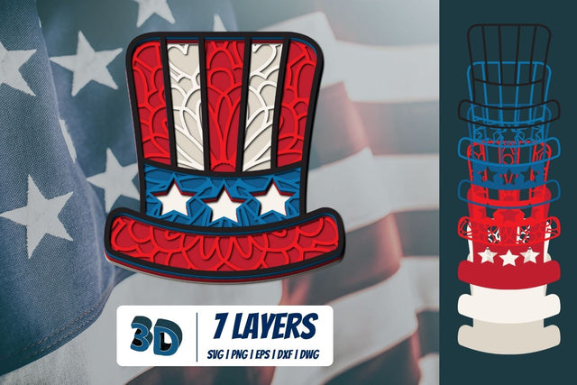 3D Patriotic Hat SVG SVG SvgOcean 