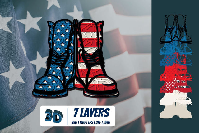 3D Patriotic Shoes SVG SVG SvgOcean 