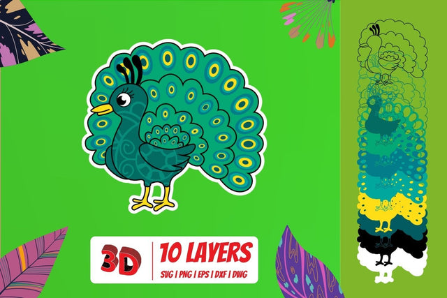 3D Peacock SVG Cut File SVG SvgOcean 