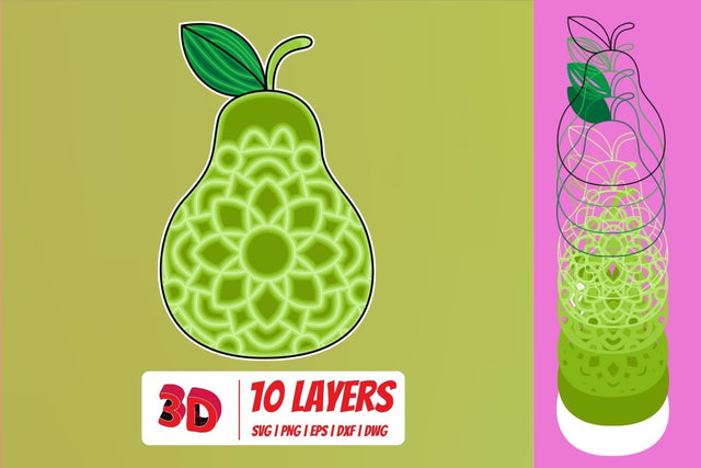 3D Pear SVG Cut File SVG SvgOcean 
