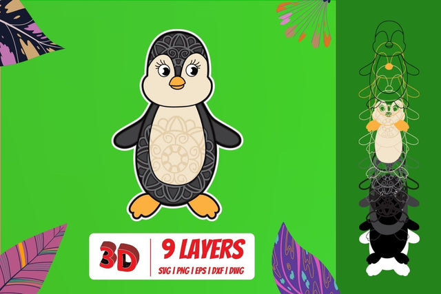 3D Penguin SVG Cut File SVG SvgOcean 