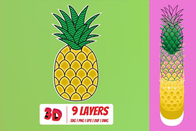 3D Pineapple SVG Cut File SVG SvgOcean 