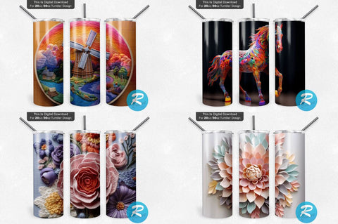 3D Png Tumbler Bundle Sublimation Regulrcrative 