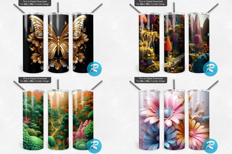 3D Png Tumbler Bundle Sublimation Regulrcrative 