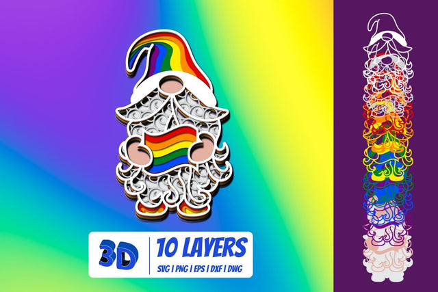 3D Pride Gnome SVG SVG SvgOcean 