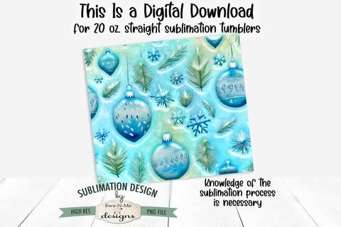 3D Puff Christmas Ornament | 20 oz Seamless Tumbler Design Sublimation Ewe-N-Me Designs 