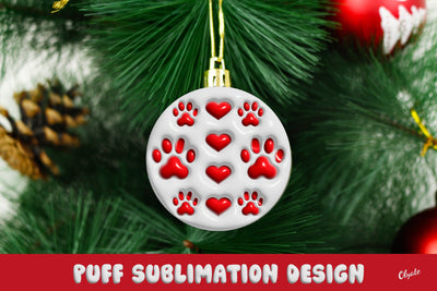 3D Puff Design. Dog Christmas Ornament Sublimation Olga Terlyanskaya 