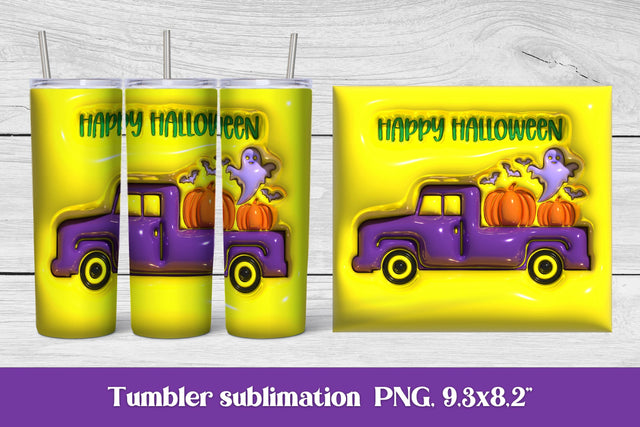3d puff Halloween sublimation tumbler | 3d inflated tumbler Sublimation Svetana Studio 